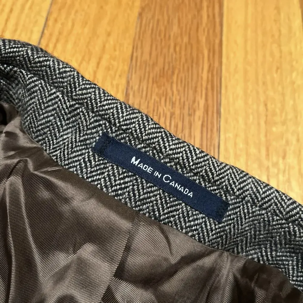 Polo University Club Ralph Lauren Herringbone Wool Tweed Sport Coat Blazer 42”